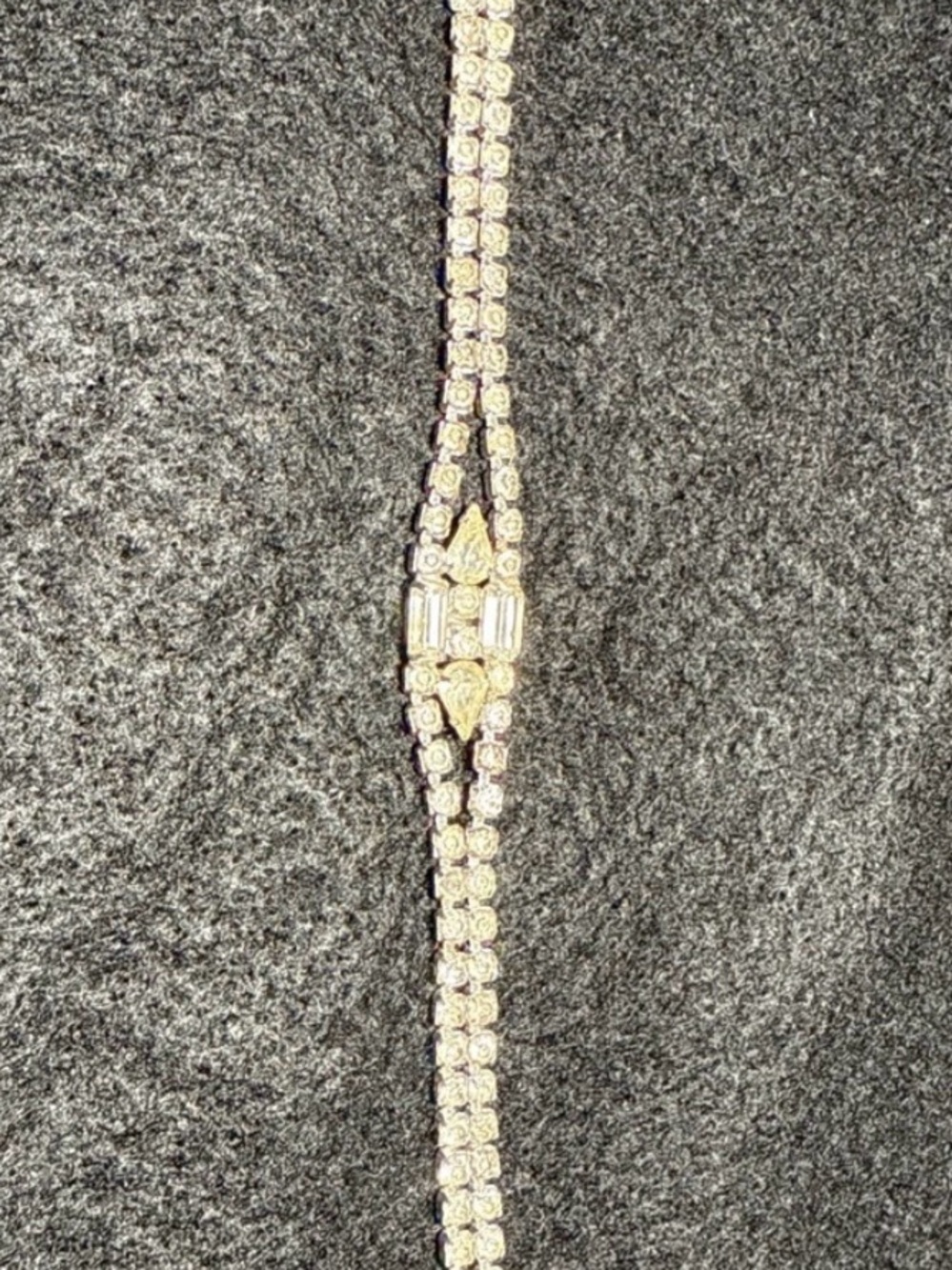 Vintage Clear Rhinestone Tennis Style Bracelet Silver Tone Glam Estate